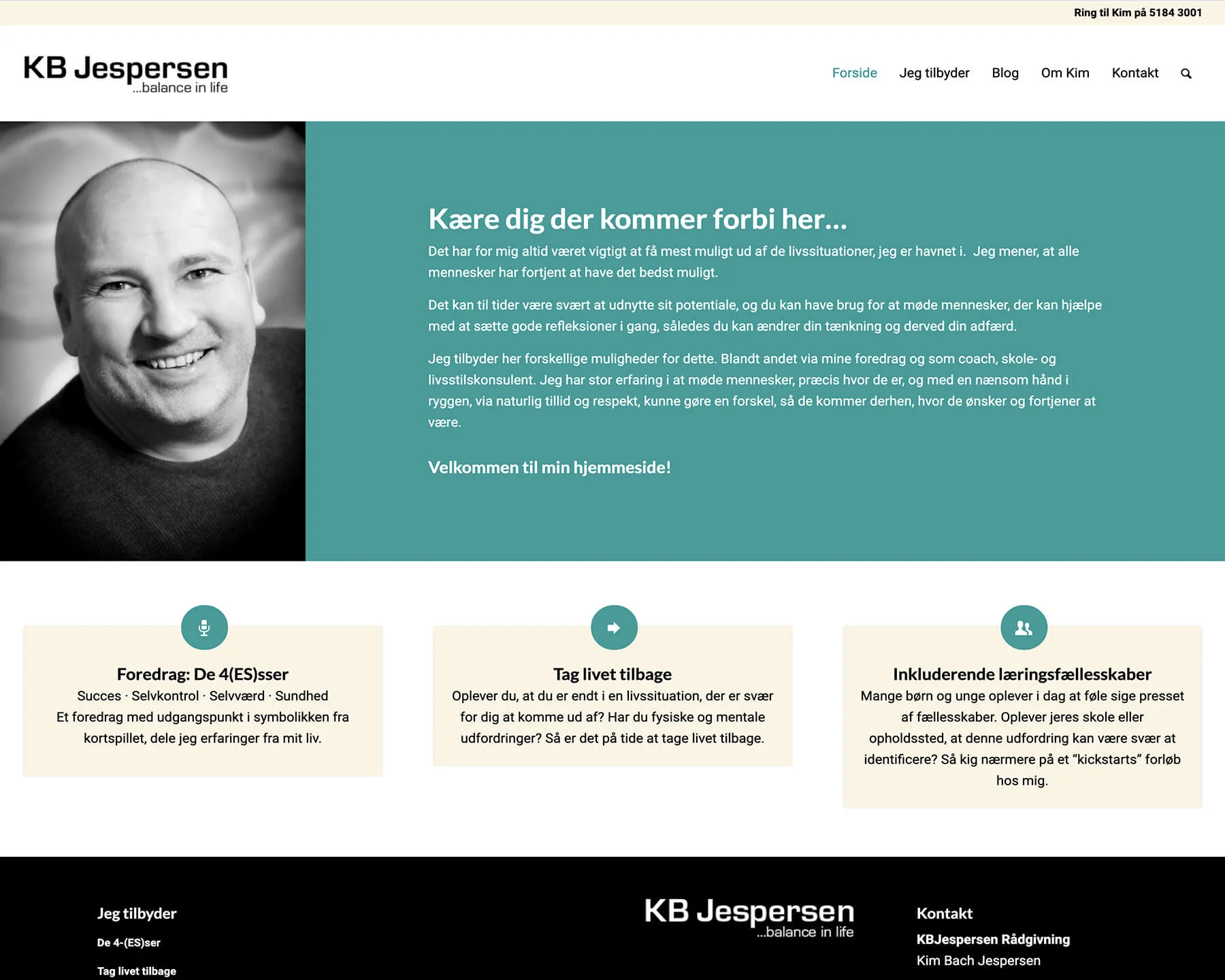 Ny enkel hjemmeside og webdesign til KB Jespersen